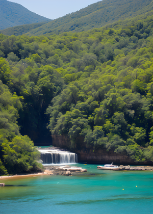 Сгенерированный пейзажи река