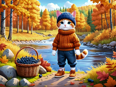 Кот и осень