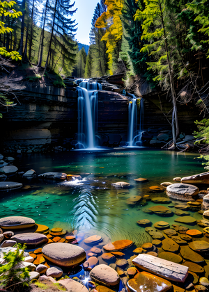 Сгенерированный пейзажи водопад